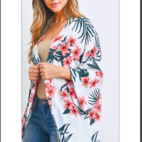 Bohemian Chic Floral Kimono Wrsp With Sleeves One Size S-2X - Picture 5 of 8